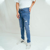 Skinny Fit Ripped Blue Jeans