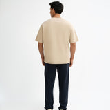 Airy Cotton Oversized T-Shirt - Cream Beige