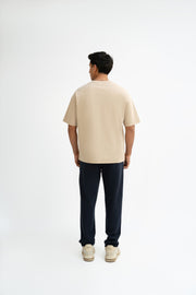 Airy Cotton Oversized T-Shirt - Cream Beige