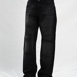 Technical Wide Leg Jeans - Black