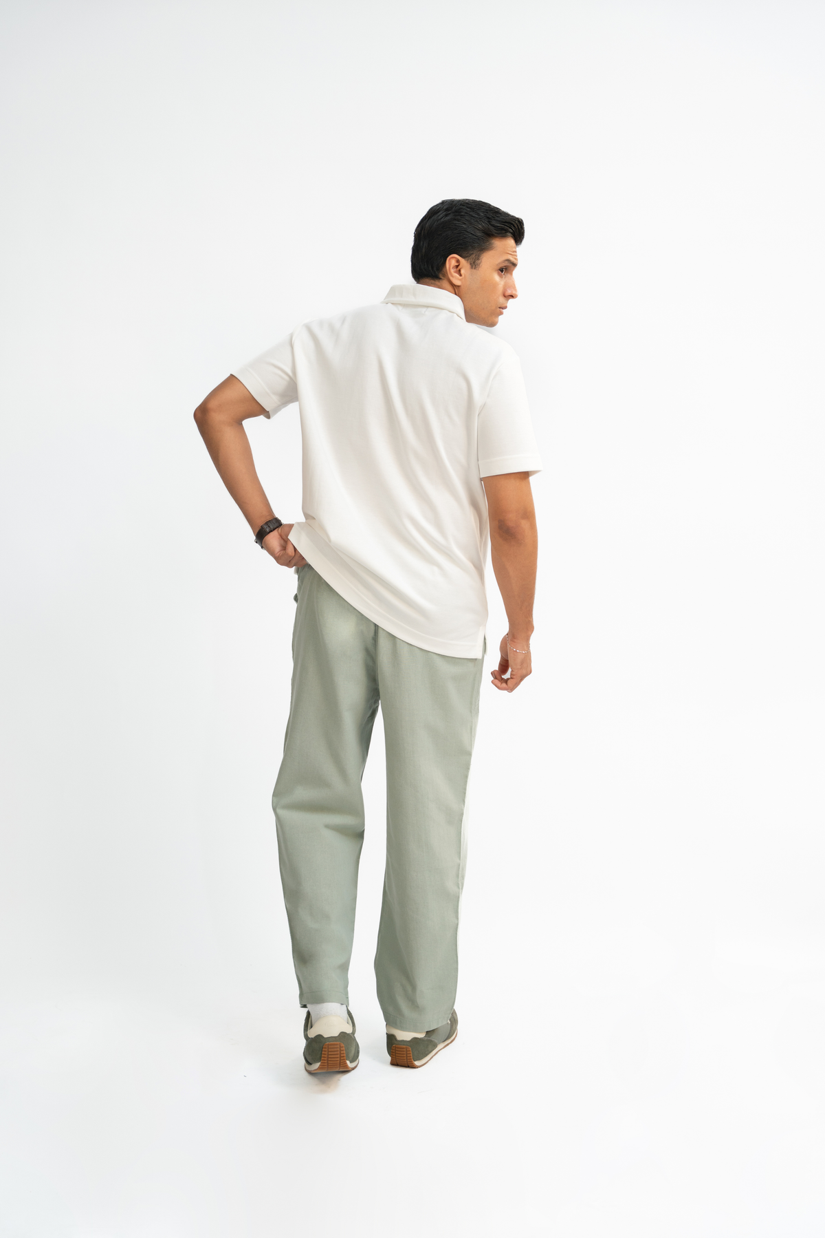 Linen Pants - Mint Grey