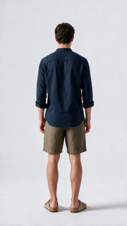 Linen Shorts - Olive Green