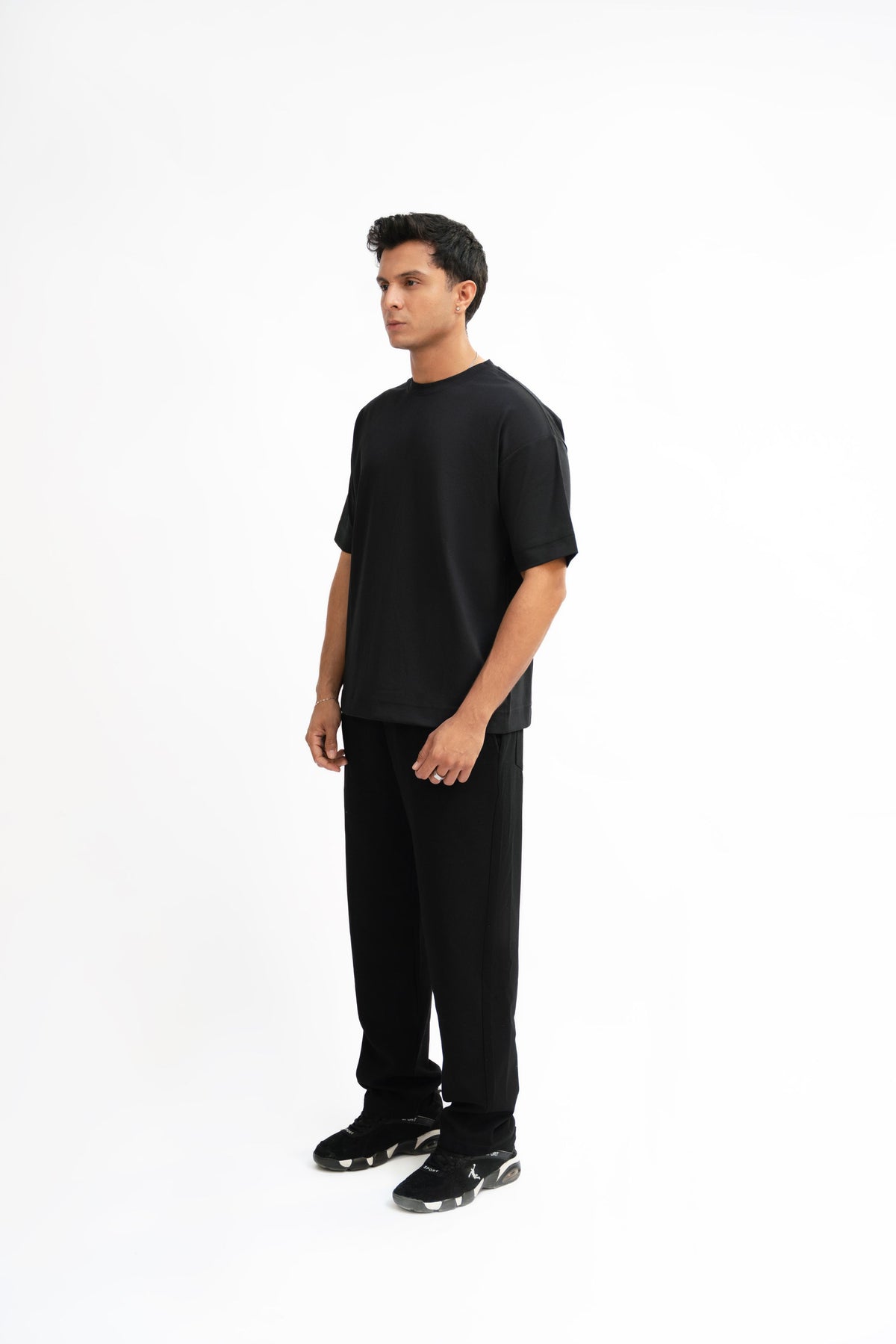 Airy Cotton Oversized T-Shirt - Classic Black