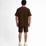 Waffle Knit Twin Set - Chocolate Brown