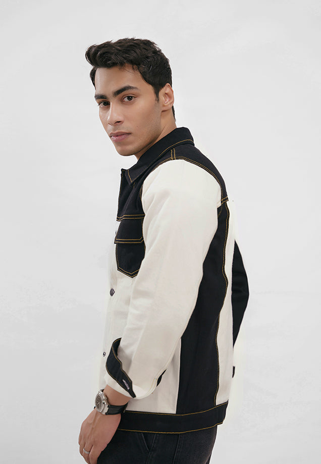 Technical Contrast Jacket - Black & White