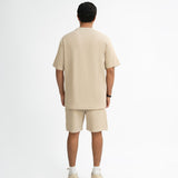 Waffle Knit Twin Set - Cream Beige