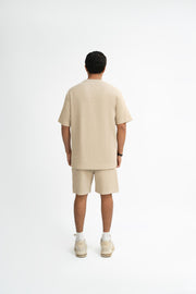 Waffle Knit Twin Set - Cream Beige