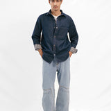 Relaxed Fit Denim Shirt Raw - Denim Blue