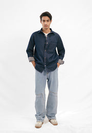 Relaxed Fit Denim Shirt - Raw Denim Blue