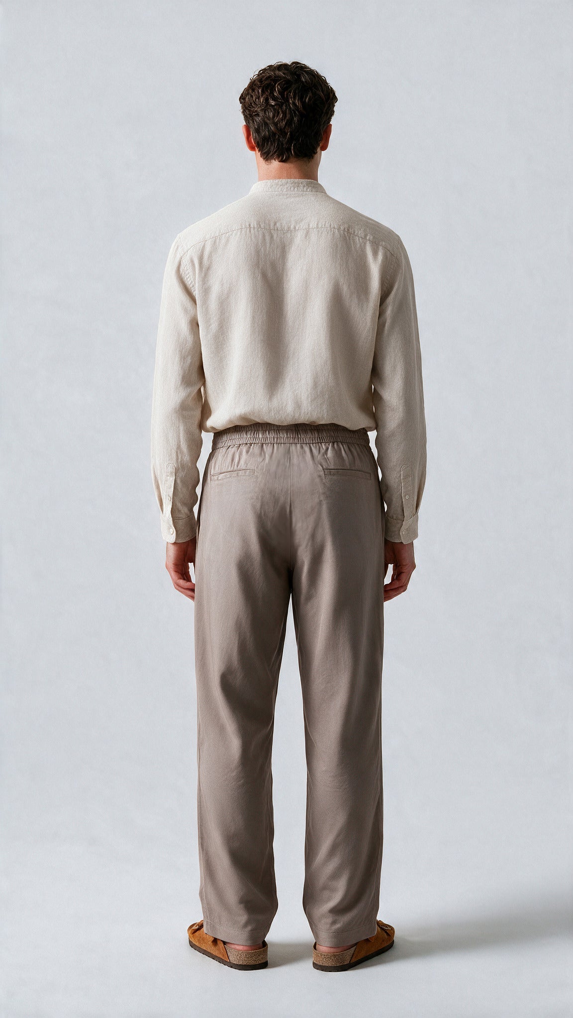 Dress Linen Pant - Ivory Brown