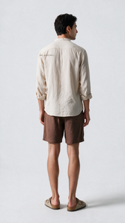 Linen Shorts - Mocha Brown