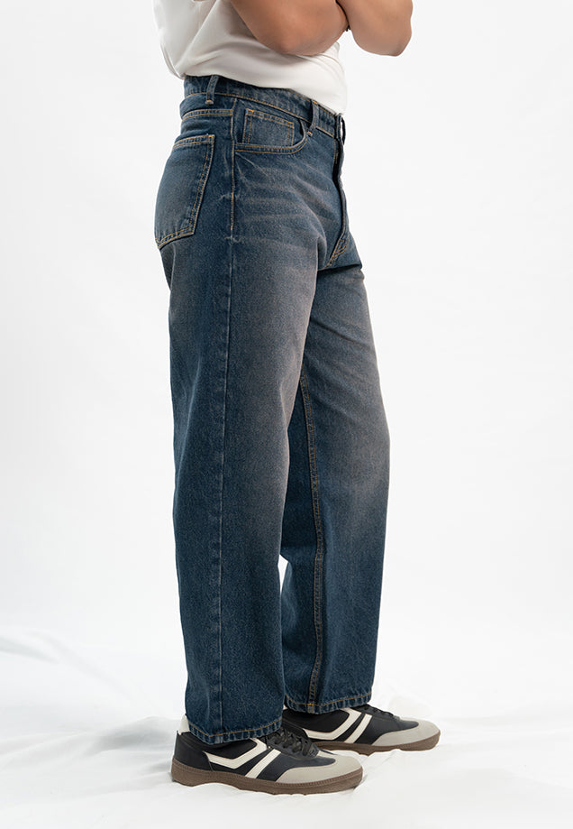 Basic Straight Fit Jeans - Dark Blue Tint