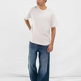 Wide Leg Pleated Jeans - Dark Blue