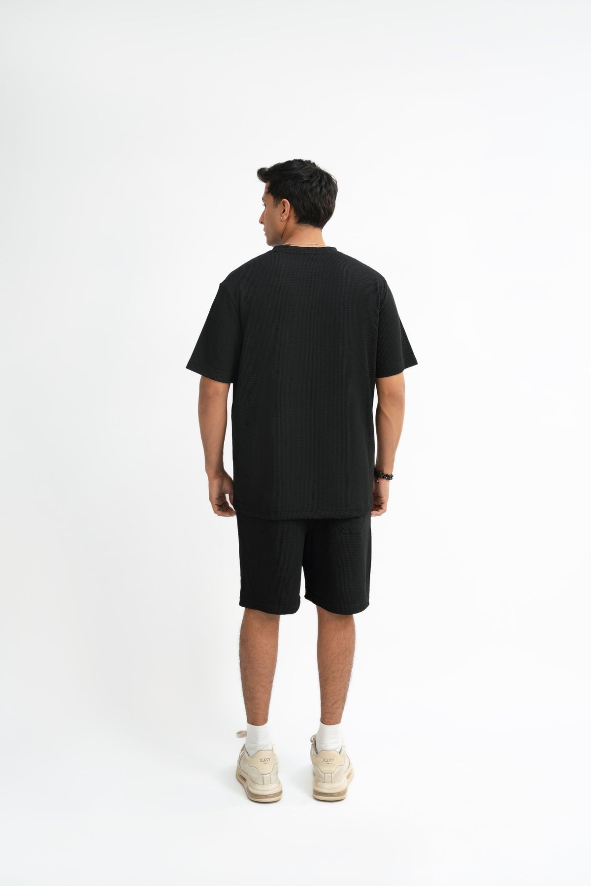 Waffle Knit Twin Set - Classic Black
