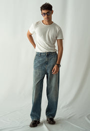 Loose Fit Baggy Jeans - Washed Out Blue