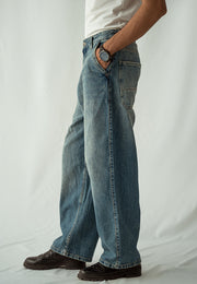 Loose Fit Baggy Jeans - Washed Out Blue