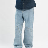 Loose Fit Baggy Trouser - Light Blue