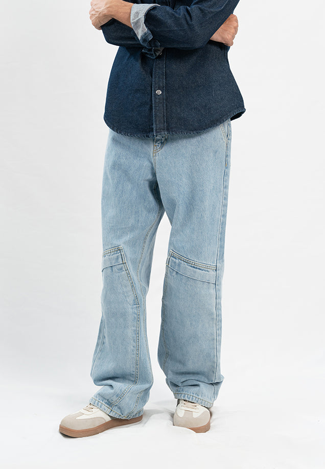 Loose Fit Baggy Trouser - Light Blue