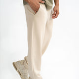 Tapered Fit Sweat Pants - Cream Beige