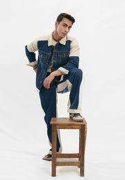 Denim Jacket - Blue & White