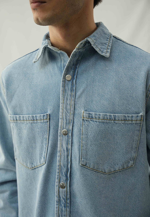 Denim Shirt  - Faded Light Blue