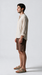 Linen Shorts - Mocha Brown