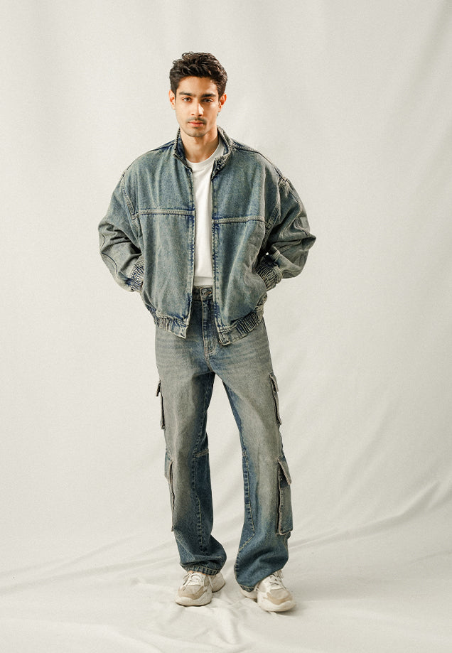 High Rise Straight Fit Cargo - Tint Over Dyed