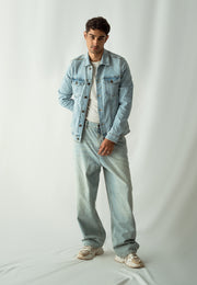 Loose Fit Baggy Jeans - Light Blue