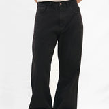 Straight Wide Leg Jeans - Black