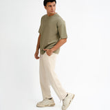 Airy Cotton Oversized T-Shirt - Sage Green