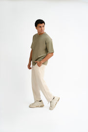 Airy Cotton Oversized T-Shirt - Sage Green