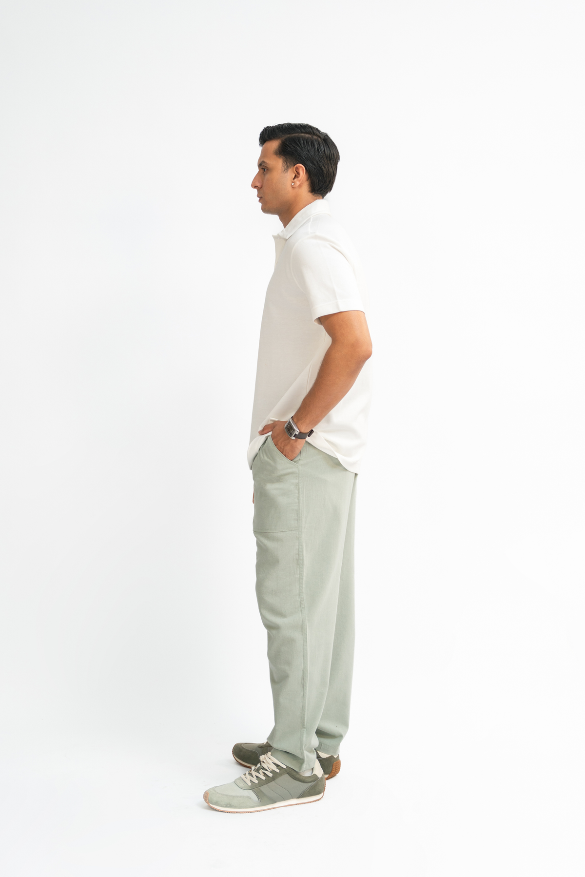 Linen Pants - Mint Grey