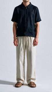Fluid Linen Casual Pants - Off White