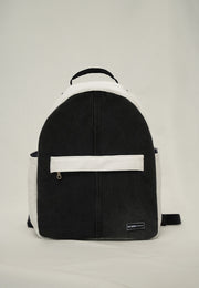 Double Zip Backpack - Black & White