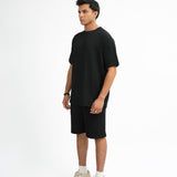 Waffle Knit Twin Set - Classic Black