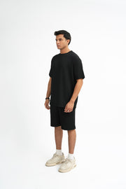 Waffle Knit Twin Set - Classic Black