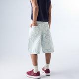 Star Embroidery Baggy Bermuda Shorts
