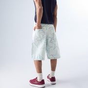 Over Sized Star Denim Shorts