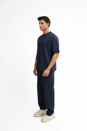 Airy Cotton Oversized T-Shirt - Midnight Blue