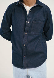 Relaxed Fit Denim Shirt - Raw Denim Blue