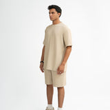 Waffle Knit Twin Set - Cream Beige