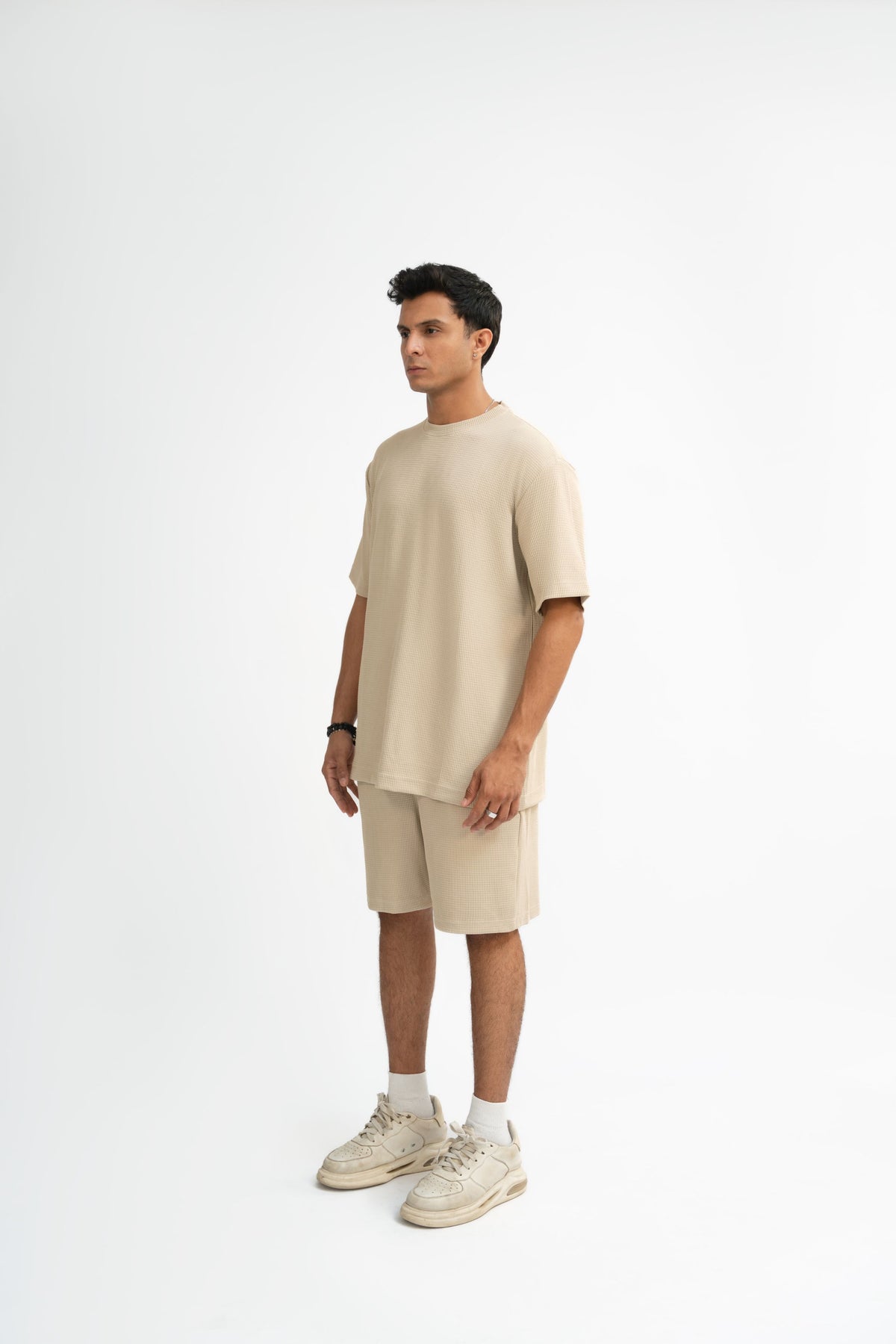 Waffle Knit Twin Set - Cream Beige