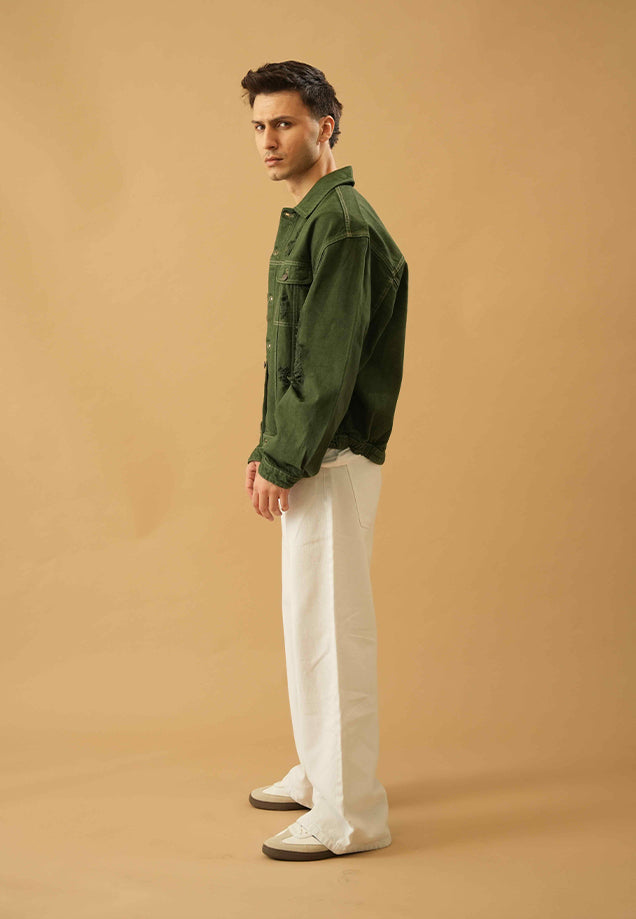 Green Dyed Oversized Jacket