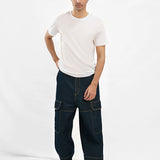 Relaxed Fit Cargo Jeans - Raw Denim