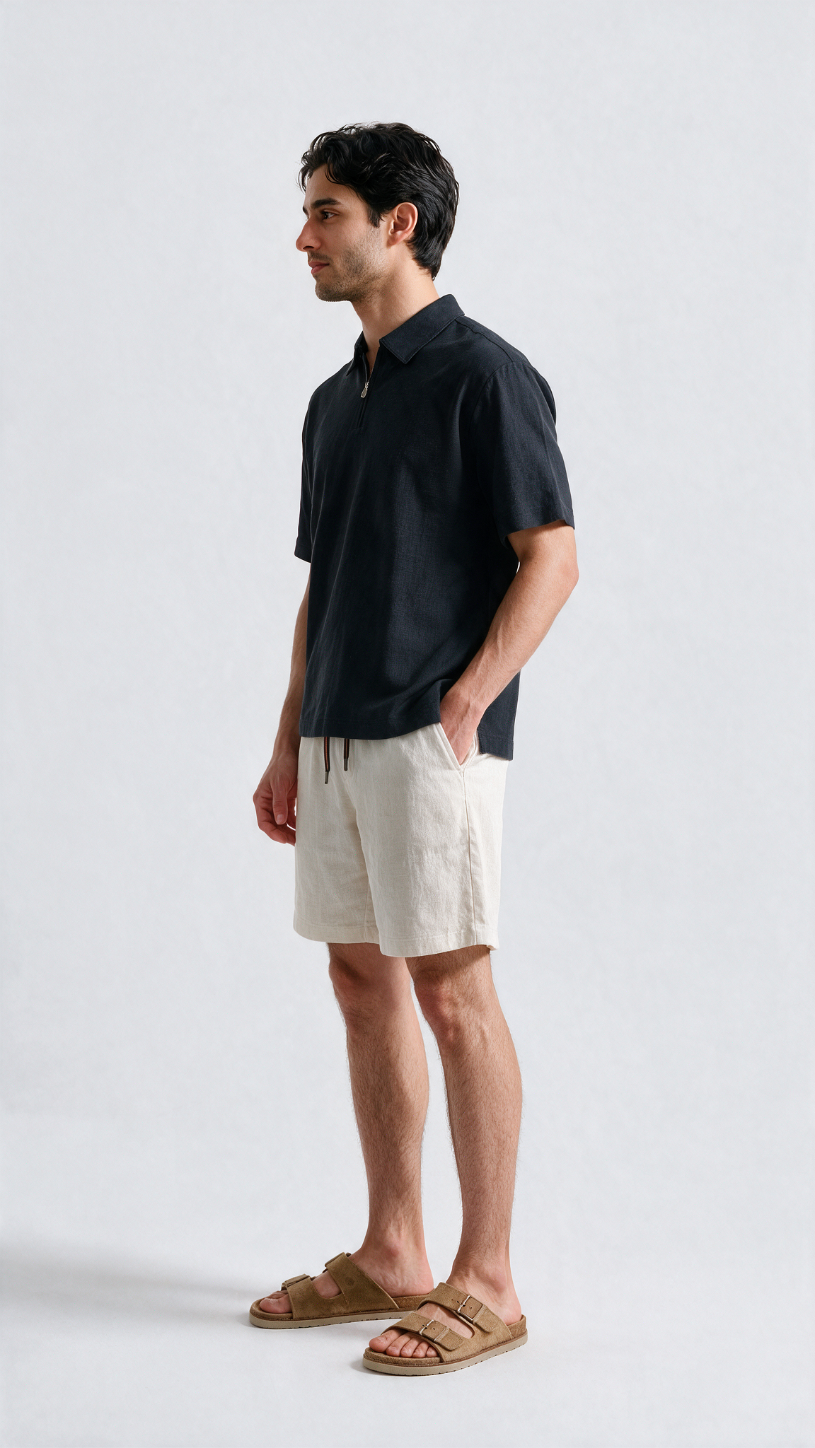 Linen Shorts - Ecru white