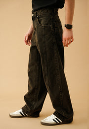 Barrel Fit Jeans - Black Stone Wash