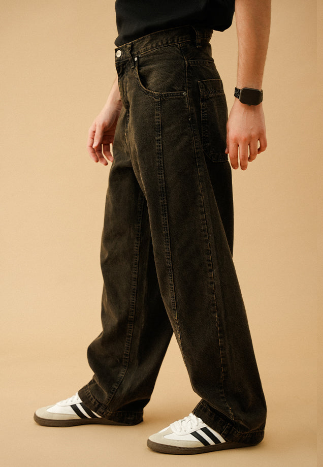 Barrel Fit Jeans - Black Stone Wash