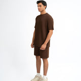 Waffle Knit Twin Set - Chocolate Brown