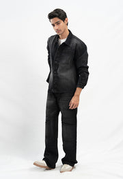 Basic Denim Shirt - Black Stone Wash