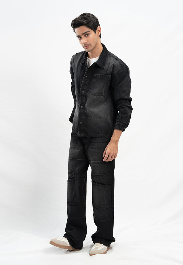 Basic Denim Shirt - Black Stone Wash